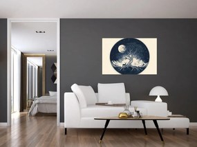 Kép – Mágikus fa szarvassal I. (90x60 cm)