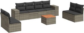 vidaXL 9 részes szürke polyrattan kerti ülőgarnitúra párnákkal