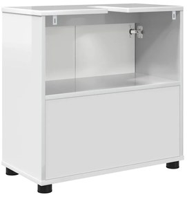 Fürdőszoba mosdószekrény Magas Fényű Fehér 60 x 30 x 60 cm