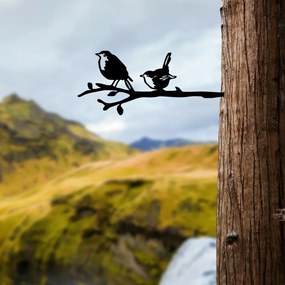 Bird fém kerti dísztárgy, fekete, 55×22 cm