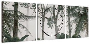 Kép - dzsungel a reggeli ködben (órával) (90x30 cm)