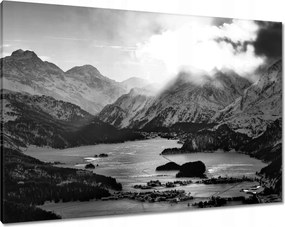 Festmények 100x70 Falu Sils Maria kilátás