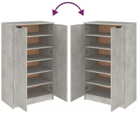 betonszürke szerelt fa cipősszekrény 59 x 35 x 100 cm