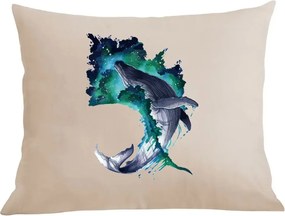 Párna párnahuzat színes nyomtatás Bálna