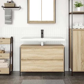 sonoma tölgy fürdőszobai mosdószekrény fiókokkal 90x34,5x60 cm