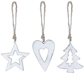 3 db-os fehér karácsonyi dekoráció készlet - Ego Dekor