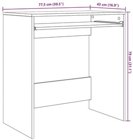 Asztal polcokkal Musta tammi 77.5 x 43 x 79 cm Faanyag