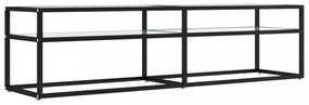 fehér márvány színű edzett üveg TV-szekrény 160x40x40,5 cm