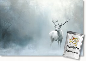 Fotótapéta Flizelina Természet Tél Erdő Fehér Szarvas 250x175 ragasztó