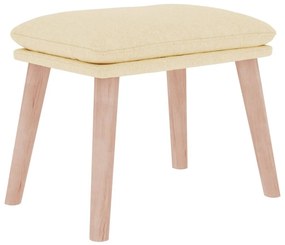 Krémszínű szövet pihenőfotel lábtartóval