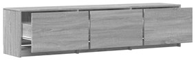 szürke sonoma színű szerelt fa TV-szekrény LED-del 165x34x40 cm