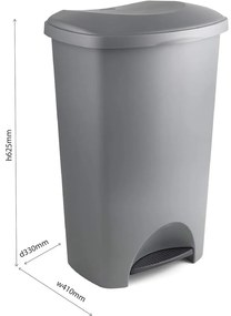 Fekete műanyag pedálos szemetes 50 l – Addis