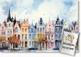 Fotótapéta Flizelina Gyerekek Színes Város Utca Bérházak 300x210 ragasztó