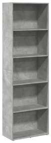 betonszürke szerelt fa könyvespolc 60 x 30 x 189 cm