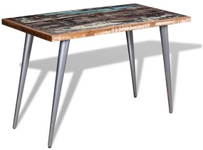Tömör újrahasznosított fa étkezőasztal 120 x 60 x 76 cm