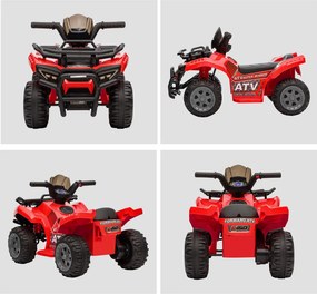 HOMCOM Kids Quad elektromos 6V-os gyerek quad hátrameneti funkcióval, zenével, piros