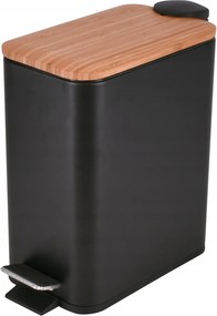 Fürdőszoba kosár pedál 5l fekete bambusz szabad csapadék Bisk Rado 08423 téglalap