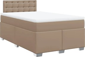 vidaXL cappuccino színű műbőr rugós ágy matraccal 120 x 200 cm