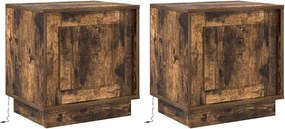 vidaXL Éjjeliszekrény 2 pcs Füstölt tölgy 44 x 34,5 x 45 cm Faanyag