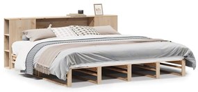 tömör fa könyvespolcos ágy matrac nélkül 200 x 200 cm