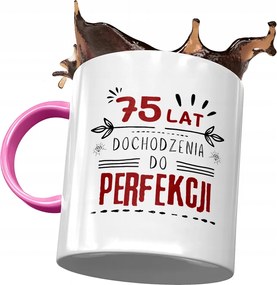 Rózsaszín Bögre Születésnapra 75 75-es 75-ös Ajándék Nyomtatott Fotóval