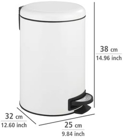 WENKO 22707100 - LEMAN szemetes 25x38 cm fehér/fekete