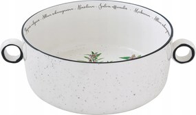 Tál tál 20cm salátástál porcelán retro boho elegáns gyógynövények fehér fekete