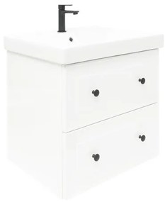 Fürdőszobaszekrény mosdóval Naturel Forli 60x53x46 cm fehér fényes FORLI60BIUVER