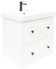 Naturel Forli Fürdőszobaszekrény mosdóval 60x53x46 cm fehér fényes FORLI60BIUVER
