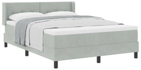 Boxspring Ágy Matrac Kellemes Szürke 140x200 cm Bársonyos
