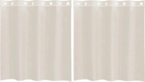vidaXL 2 db krémszínű fátyolfüggönyök rojtokkal 140x140 cm