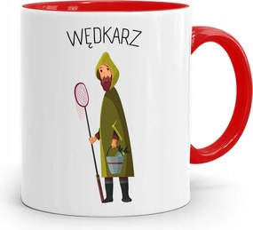 Piros Horgász Bögre Ajándék fényképes nyomtatással