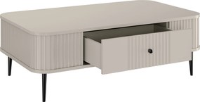 Vesper dohányzóasztal 103x60 cm fiókkal - kasmír / fekete lábak