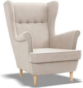 Uszak Mini fotel, bársony, bézs