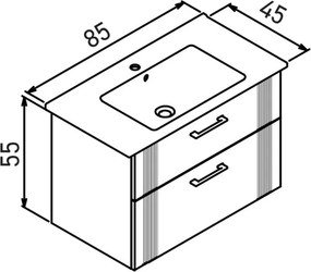 Bari mosdószekrény, 85 cm – TR785PNC1318