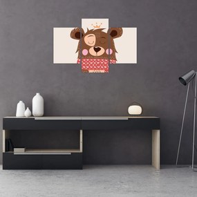 Kép - Teddy maci piros sállal (90x60 cm)