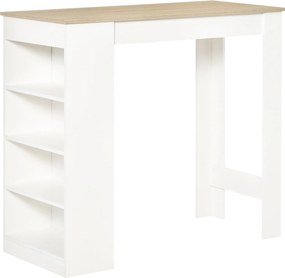 HOMCOM 2 személyes bárasztal, magas bisztróasztal 4 nyitott polccal kis terekhez — konyha és nappali, 115 x 50 x 102,7 cm | Aosom