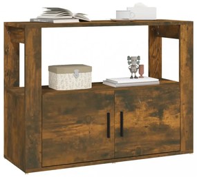 füstös tölgy színű szerelt fa tálalószekrény 80x30x60 cm