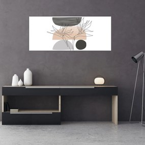 Kép - Vonal művészet virágok N⁰2 (120x50 cm)