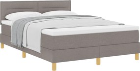 vidaXL Boxrugós ágy matracmal fejtámlával Tópszínű 160 x 200 cm szövet