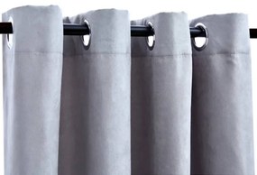 vidaXL 2 db szürke sötétítőfüggöny fémgyűrűkkel 140 x 225 cm