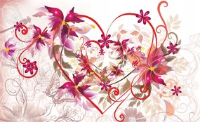 Fotótapéta Szív Virágok Romantikus Absztrakt a szobába 254x184 +ragasztó