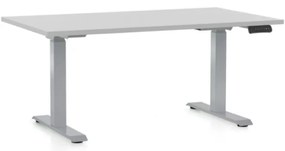 Állítható magasságú asztal OfficeTech D, 140 x 80 cm, szürke alap, világos szürke