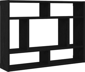 vidaXL fekete tölgyfa fali polc 75 x 16 x 55 cm