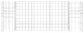 H alakú acéldrót virágtartó gabion 260 x 40 x 100 cm