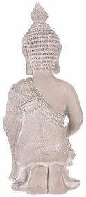 Dekoráció Buddha szobor térdelve, szürke,polirezin , 25 x 24 x 57 cm
