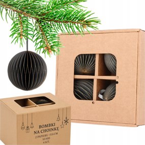 Karácsonyfadísz szett papírból szürke színben 8cm