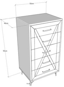 Planet Anthracite and Oak komód