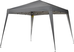 Outsunny 2,4x2,4m Összecsukható Pavilon UV Védelemmel, Party Sátor Képzőtáskával Kerthez, Balkonohoz, Acélszürke | Aosom