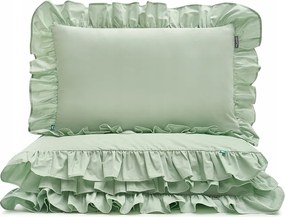 Pisztácia ágyneműhuzat fodros 200x200 cm 2x 80x70 cm Mumla